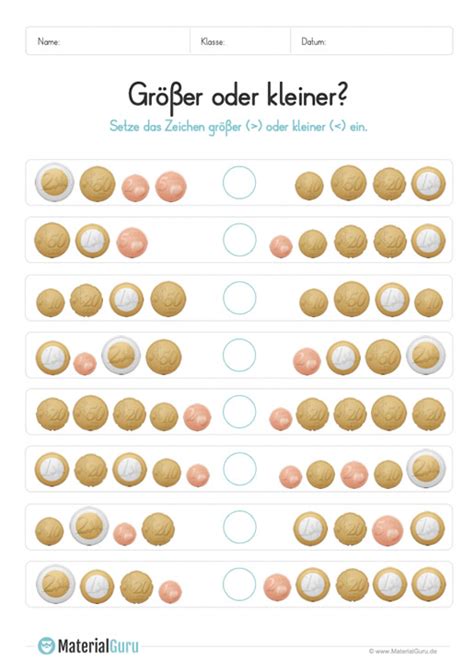 Klasse für mathematik an der grundschule. Geld & Euro - MaterialGuru