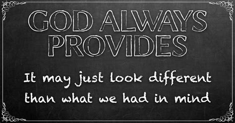 God always provides