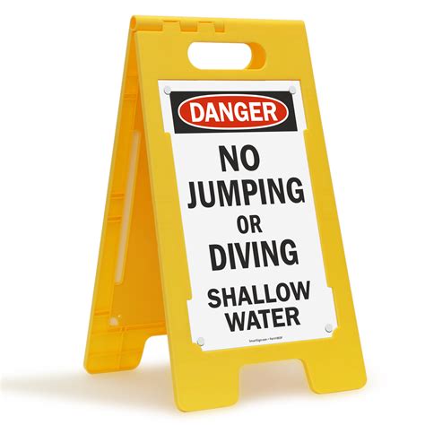 Danger No Jumping Or Diving Shallow Water Floor Sign Sku Sf 0643