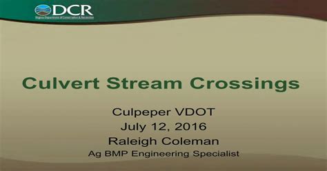 Culvert Stream Crossings · Culvert Stream Crossings Topics Design