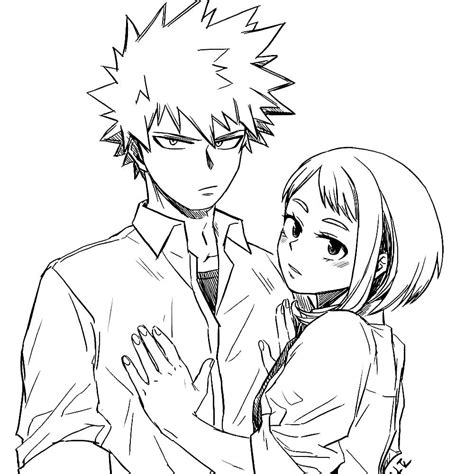 Bakugou Y Uraraka Coloring Pages Anime Couple Coloring Pages