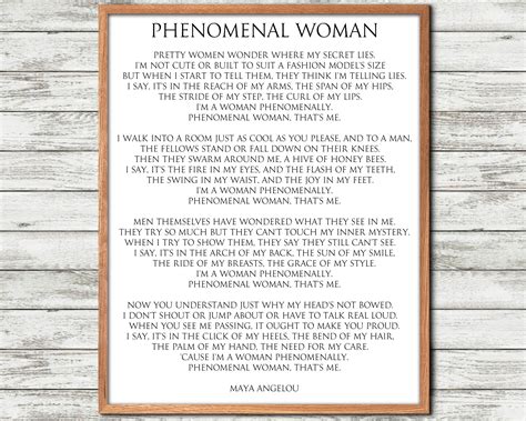 Phenomenal Woman Maya Angelou Poem Maya Angelou Print Etsy