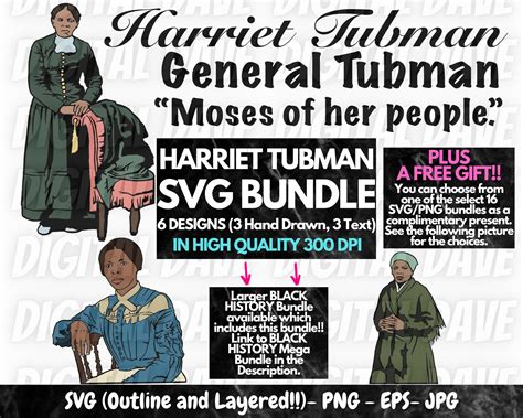Harriet Tubman Svg Bundle Black History Month Svg Black Etsy