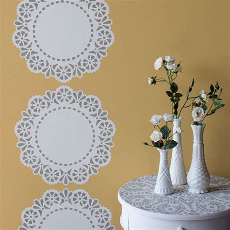 Lace Stencils And Lace Wall Stencils Painting Walls And Diy Home Decor 2