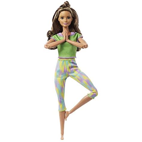 barbie made to move doll with 22 flexible joints long wavy brunette hair