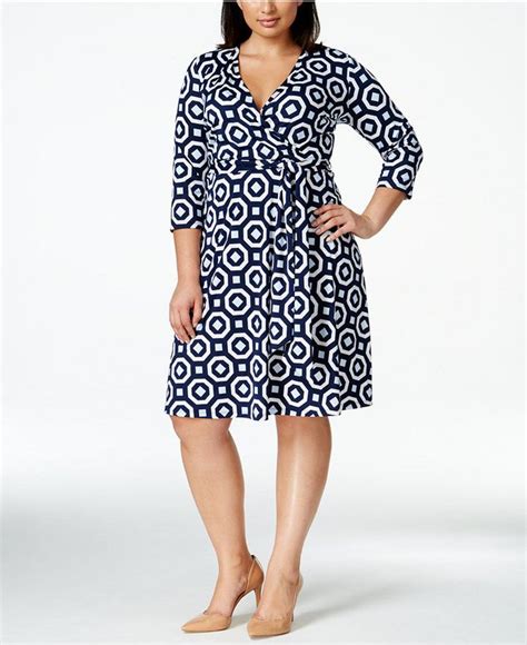 Inc International Concepts Plus Size Geometric Print Faux Wrap Dress Only At Macys Plus Size