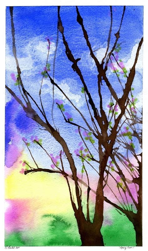 Painting Spring Trees · How To Paint A Piece Of Watercolor Art · Art On