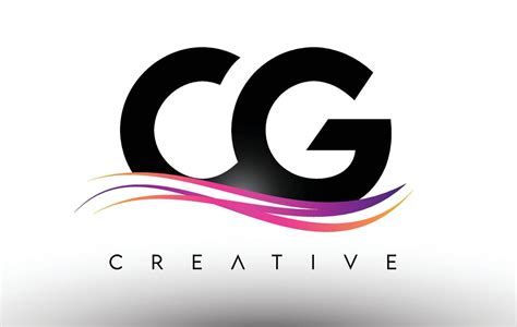 Cg Logo Letter Design Icon Cg Letters With Colorful Creative Swoosh