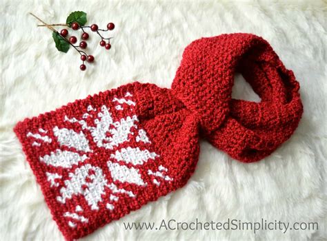 Free Crochet Pattern Snowflake Keyhole Scarf A Crocheted Simplicity