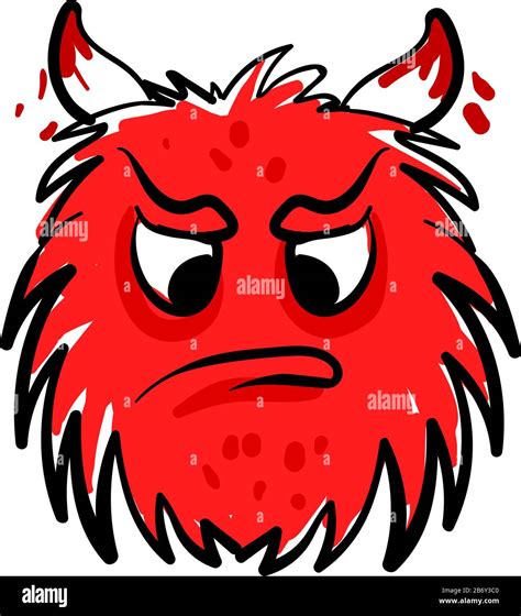 Monstruo rojo enojado ilustración vector sobre fondo blanco Imagen Vector de stock Alamy