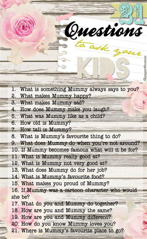 Pepper And Buttons Printable 21 Questions To Ask Your Kids Updated