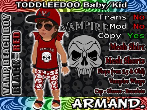 Second Life Marketplace Armand Vamp Beach Boy Black Red