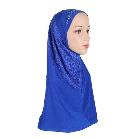 Women Muslim Flower Hijab Lace Scarf Islamic Amira Headwear Shawls Headwraps New Ebay