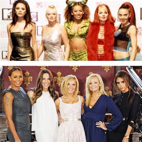 the spice girls then and now fashionflashback 90sfashion fashion spice girls bridesmaid