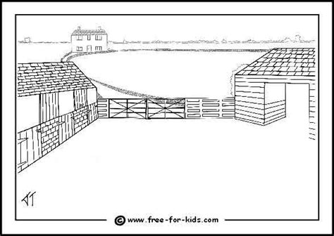 Download Blank farmyard scene (free printable) | Farm coloring ...