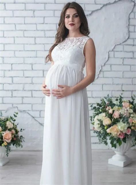 Maternity Dresses White Lace Nursing Dress Women Pregnants Sexy Photography Props Dresse Off