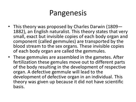 Theories Of Preformation Pangenesis Epigenesis
