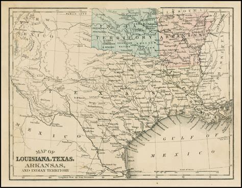 Map Of Louisiana Texas Arkansas And Indian Territory Barry Lawrence