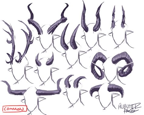 o ᴗ o common tiefling horns cheatsheet part 2 art reference concept art drawing drawings