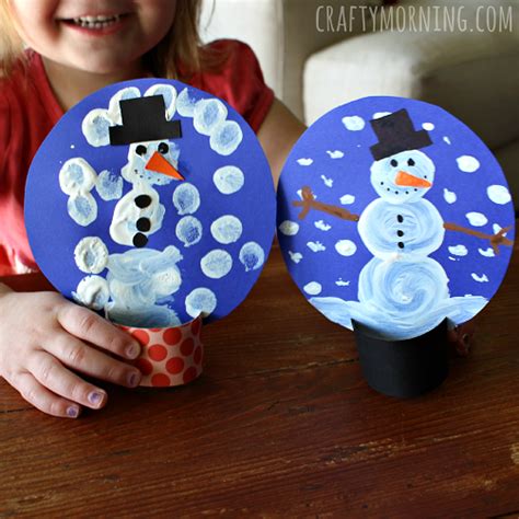 Diy Fingerprint Snow Globe Craft For Kids Crafty Morning