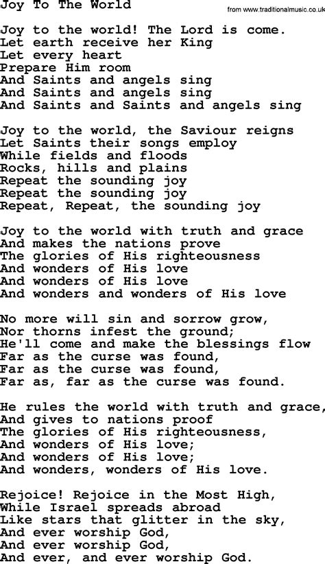 Willie Nelson Song Joy To The World Lyrics