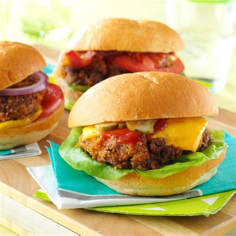 Then place a cooling rack on top and today i roasted a chicken and used your hamburger spice combination on it with an addition of. Oven-Baked Burgers Recipe | Taste of Home