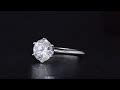 Ct Round Cut Natural Diamond Classic Prong Knife Edge Solitaire