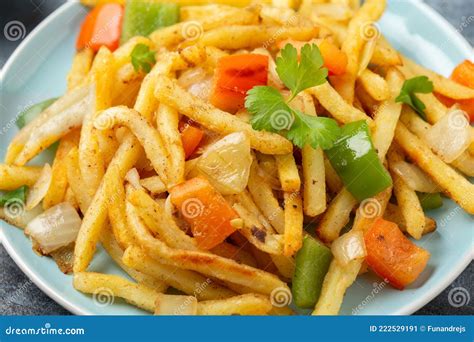 Chinese Salt And Pepper Chips French Fries Stock Image Image Of Vegan Sauce 222529191