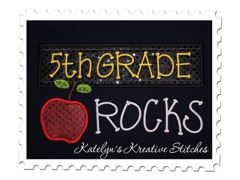 To know what could be your age in corresponding grades. 5th Grade Rocks Chalkboard Applique