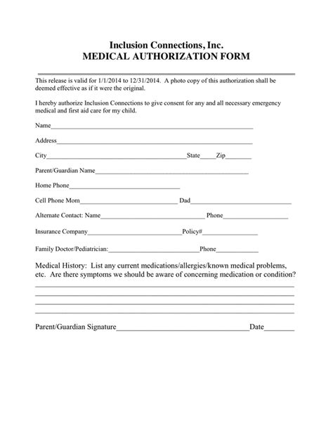 Medical Authorization Form Download Free Documents For Pdf Word And Excel