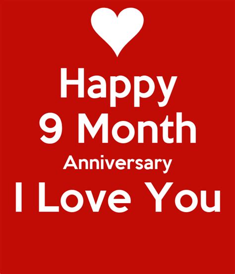 Happy 9 Month Anniversary I Love You Poster Claudia Keep Calm O Matic