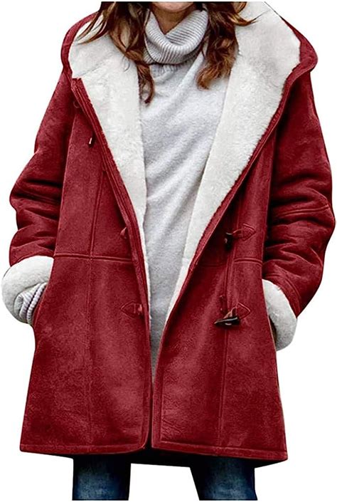 Women Winter Plus Size Solid Plus Velvet Coat Buckle Buttons Pocket