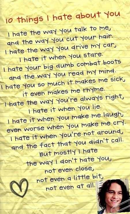 211 Best 10 Things I Hate About You