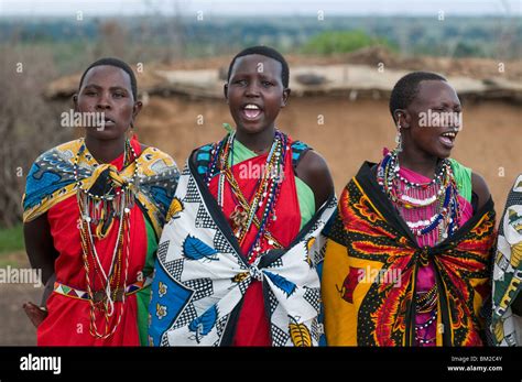 Masai Women Singing Masai Mara Kenya East Africa Stock Photo Alamy