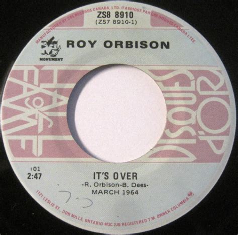 Roy Orbison Its Over Vinyl Discogs