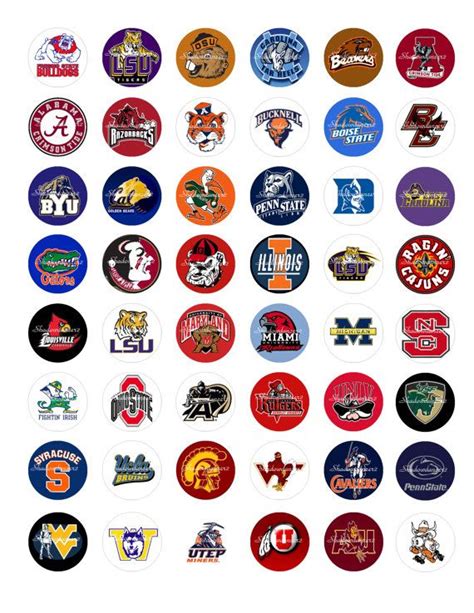 A virtual museum of sports logos, uniforms and historical items. College Football Logos Printable Digital Collage by ...