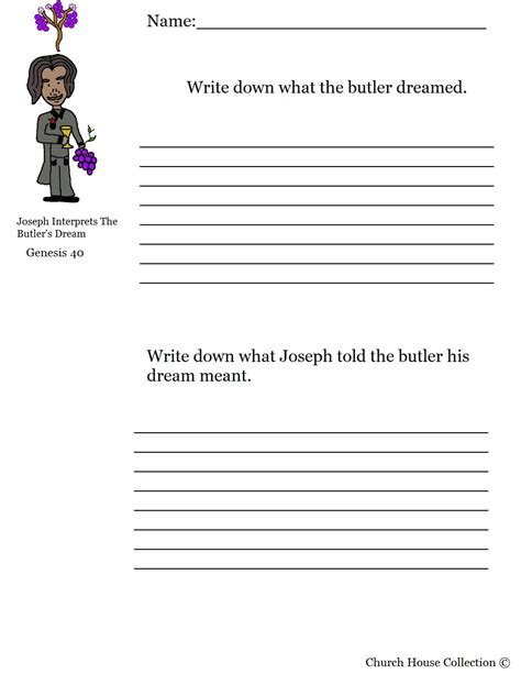Joseph Interprets Dreams Worksheets