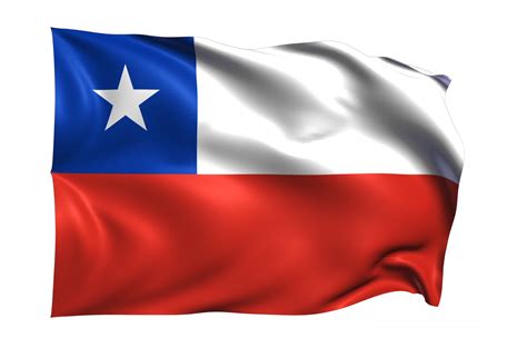 Chile Waving Flag Realistic Transparent Background Png