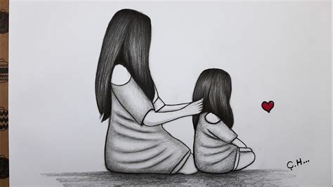Anneler Günü Çizimi Kolay Adım Adım Anne Ve Kız Resmi Nasıl Çizilir Çizim Hobimiz Easy Drawing