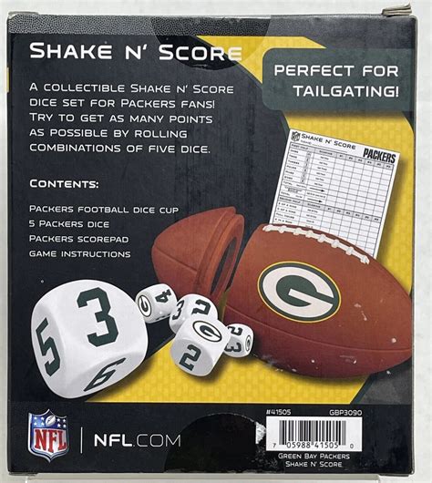 Green Bay Packers Shake N Score Travel Dice Game Nfl Football New Ebay