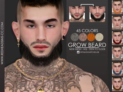 Grow Beard New Mesh Compatible With Hq Mod Grow Beard Sims 4