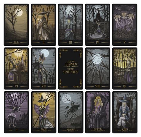 Gothic Horror Tarot Card Deck Suit Of Staves Tarot Cards Major