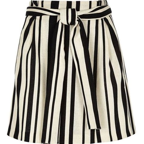 River Island Black Stripe Wrap Mini Skirt Wrap Mini Skirt Black Striped Skirt Short Wrap Skirt