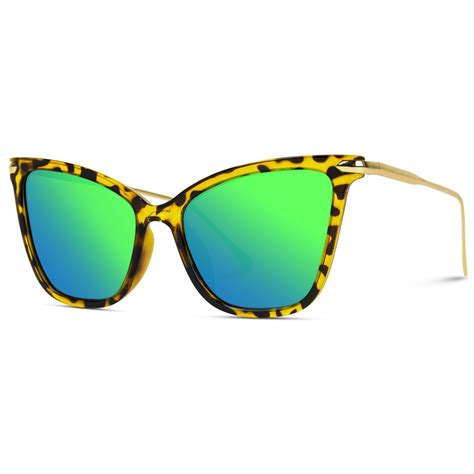 Green Mirrored Tortoise Frame Sunglasses These Retro Cat Eye Sunglasses Are Slightly Oversized