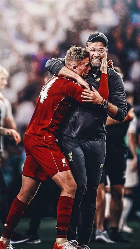 Jordan Henderson And Jurgen Klopp Liverpool Anfield Liverpool