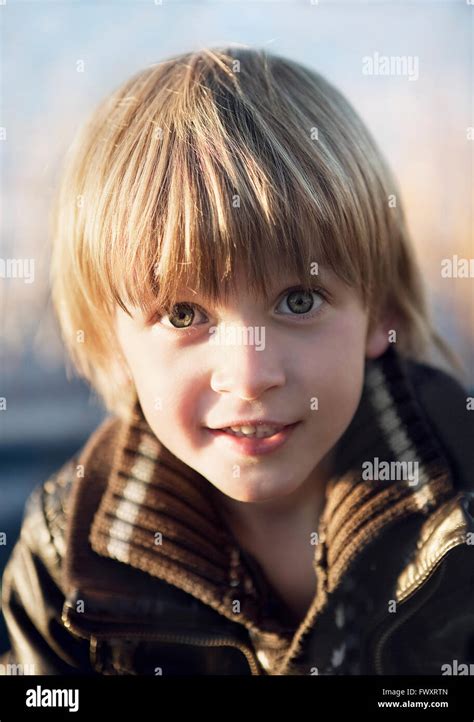 Sweden Vastergotland Frufallan Portrait Of Boy 4 5 Stock Photo Alamy