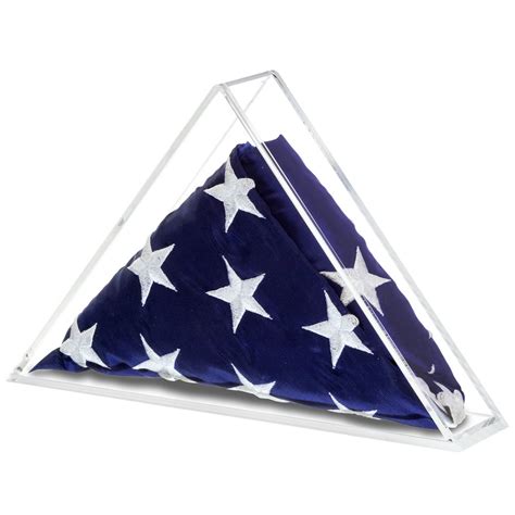 Clear Acrylic American Flag Memorabilia Display Case For Small 2 X 3