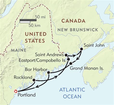 Detailed Map Of Maine Coast
