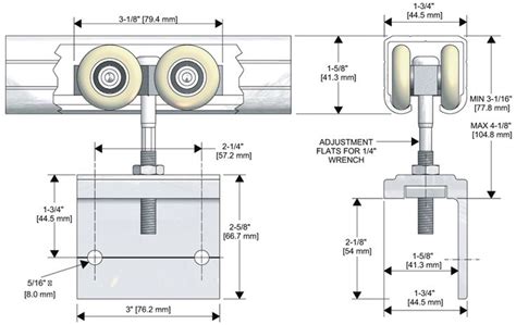 The Technical Drawing Shows How To Use Rollers And Wheels For Mounting