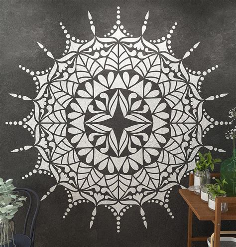 Mandala Floor Stencil Original Mandala Design Large Mandala Wall